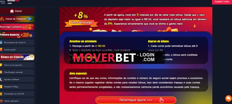 Software e jogos no Moverbet